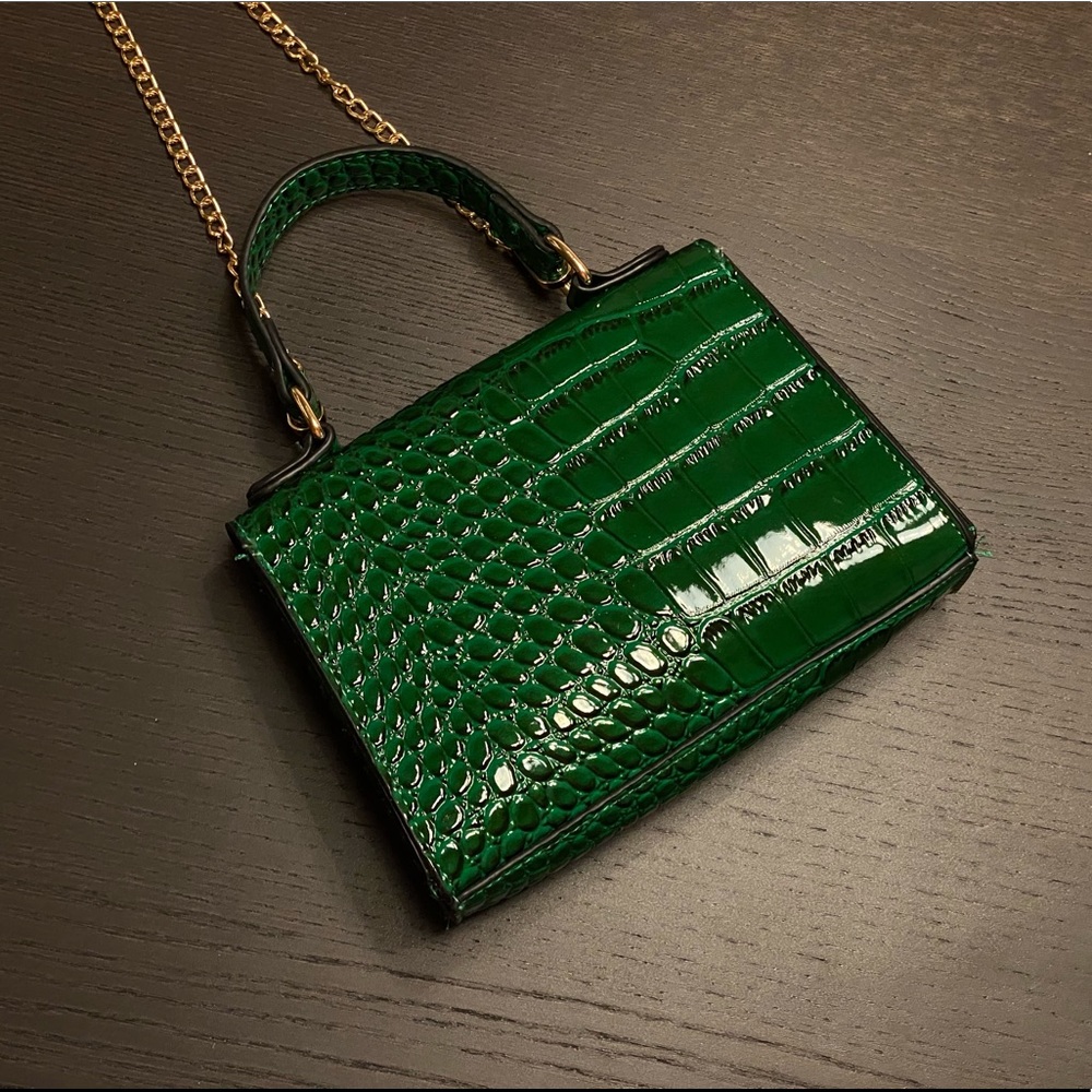 ASOS Green Croc-Embossed Mini Bag - Picture 9 of 16